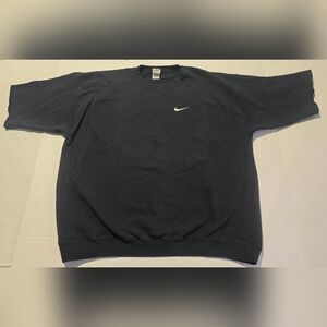 Vintage Nike Mens Sweat Shirt French Terry Short Sleeve Black Size XXLT